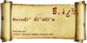Bozsó Ádám névjegykártya